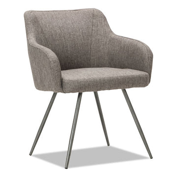 Alera® Alera Captain Series Guest Chair, 23.8" X 24.6" X 30.1", Gray Tweed Seat-back, Chrome Base freeshipping - TVN Wholesale